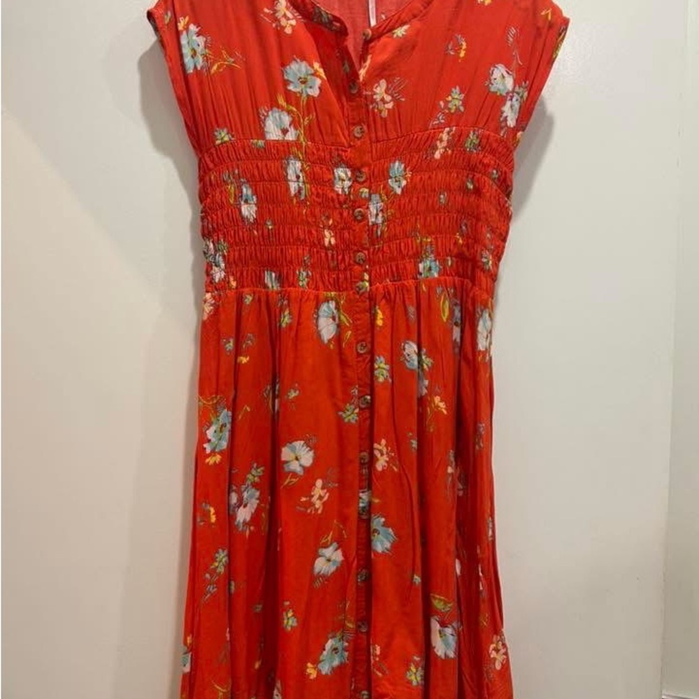 Free People Red Floral Dress